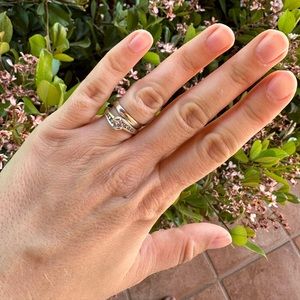 14K white gold and diamond ring size 5.5 US